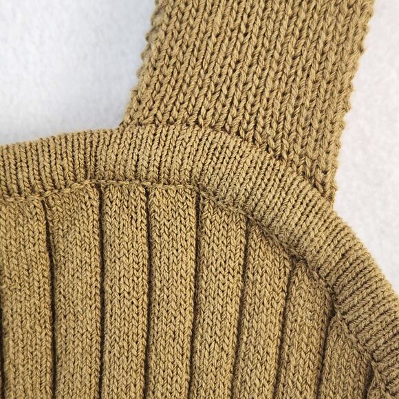 Madewell Tilney Ribbed Knit Sweater Tank Spiced Olive Sz M Stretchy Earthy Chic - Picture 4 of 10